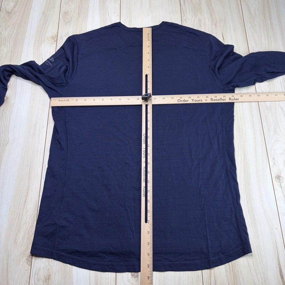 Icebreaker Merino Wool T-Shirt Mens Large Navy Blue Long Sleeve Tee Athletic - Picture 8 of 9